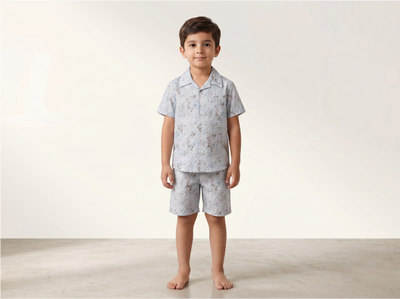 Button T-shirt with Shorts for Kids