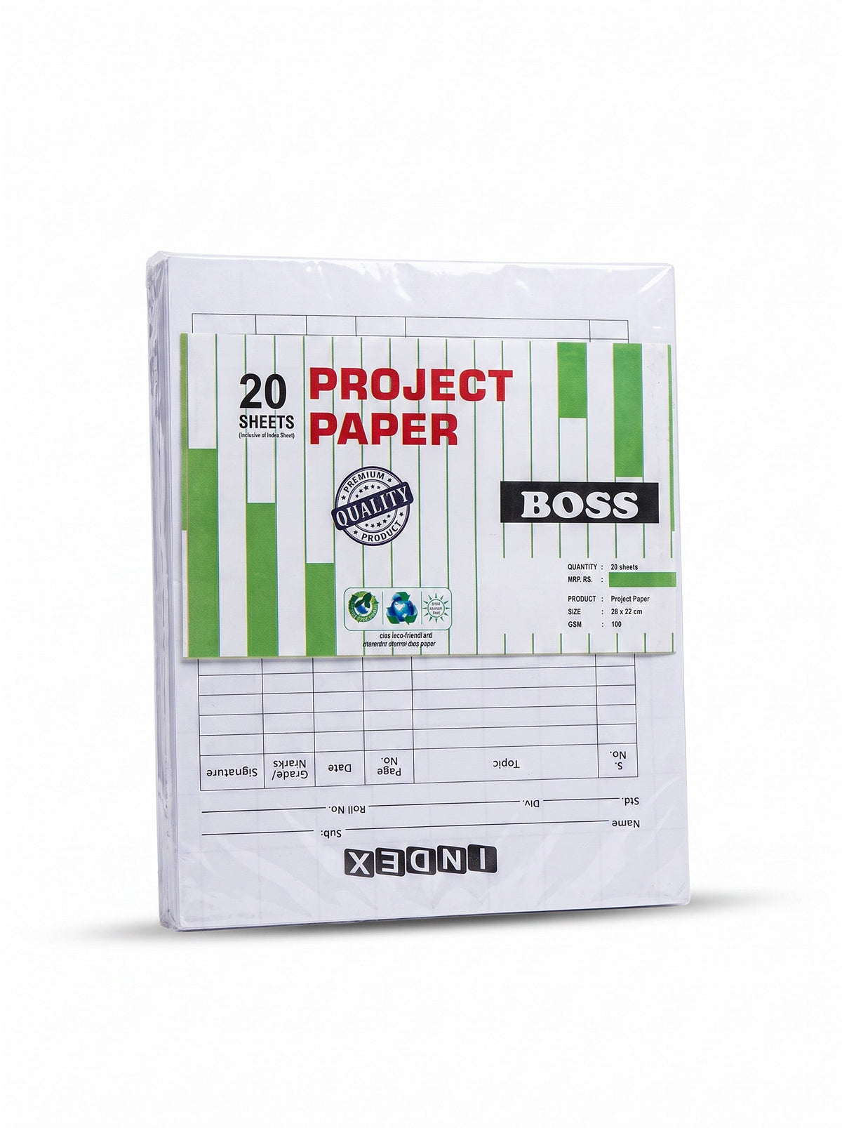 Index Project Paper Sheet