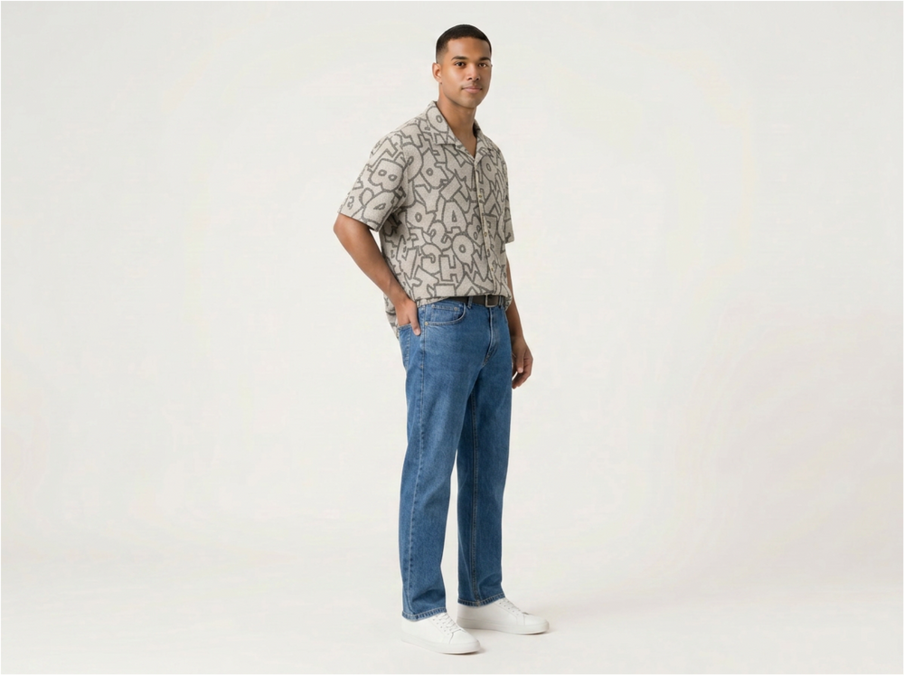 Zara Printed Grey Button Shirt for Men