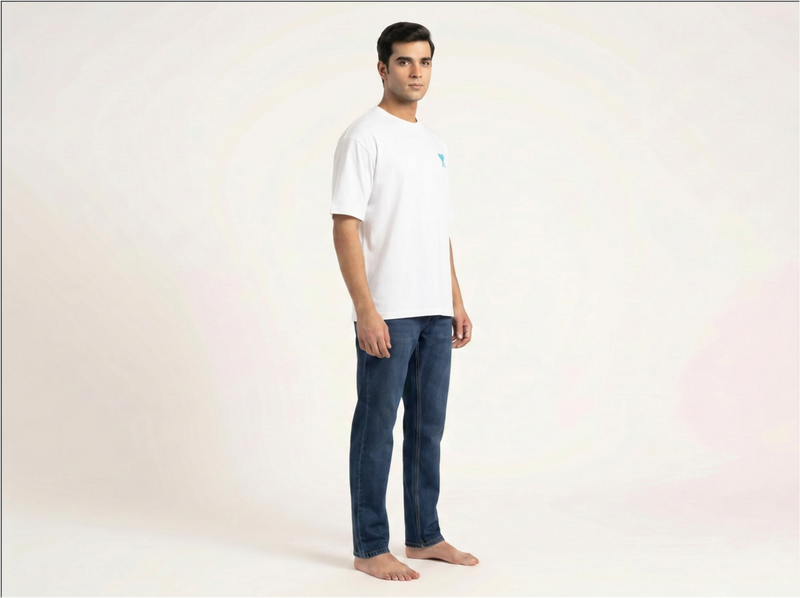 Half sleeves mens cotton t-shirt in white