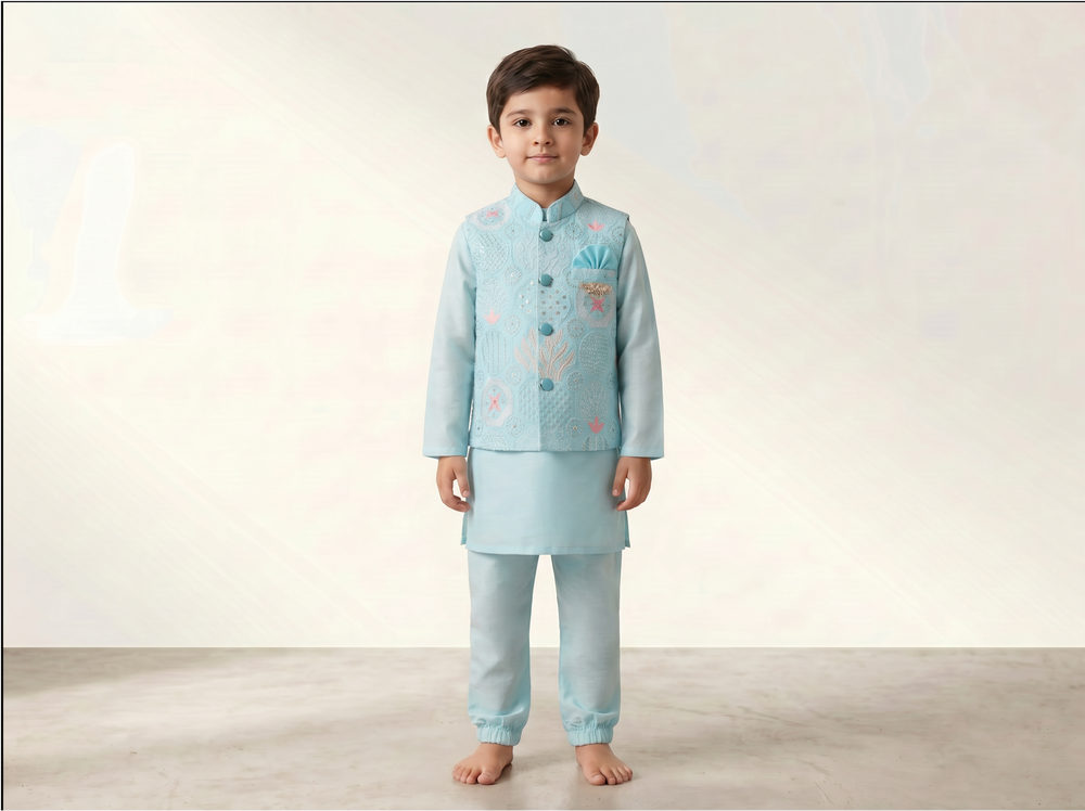 Light Blue Kurta Pajama for Kids