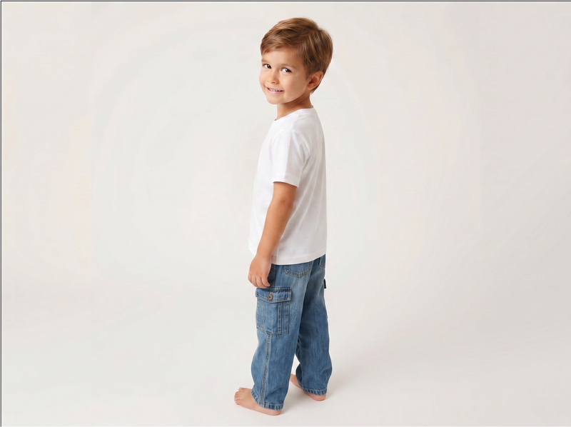 Slim Fit Blue Cargo for Kids