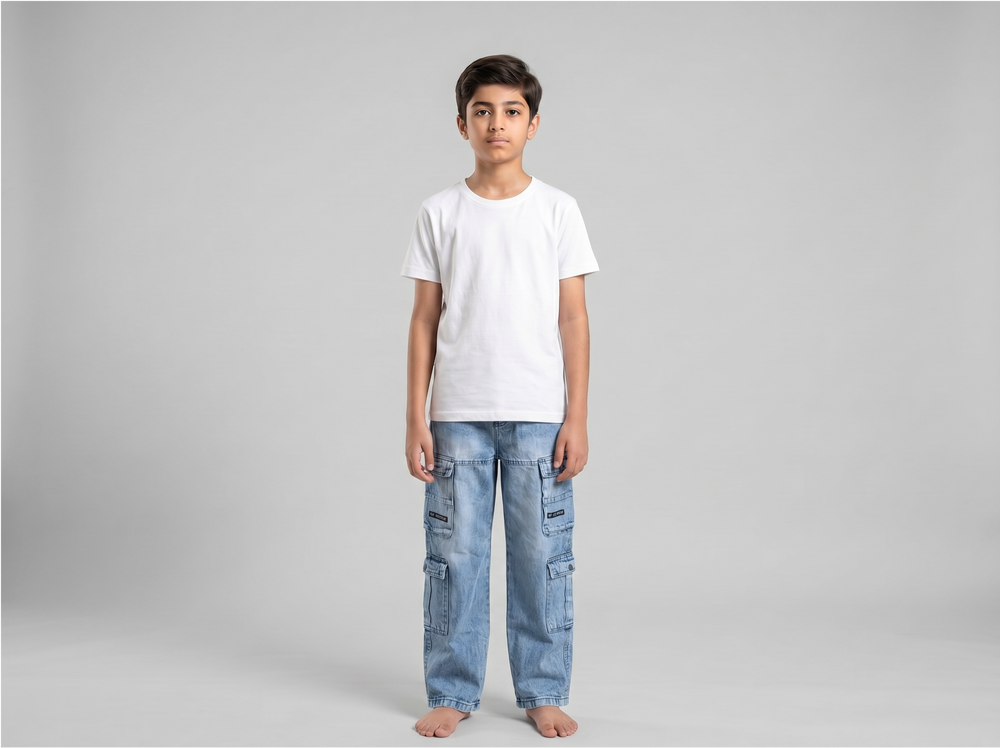 GK Wear Blue Cargo Pants for Boys