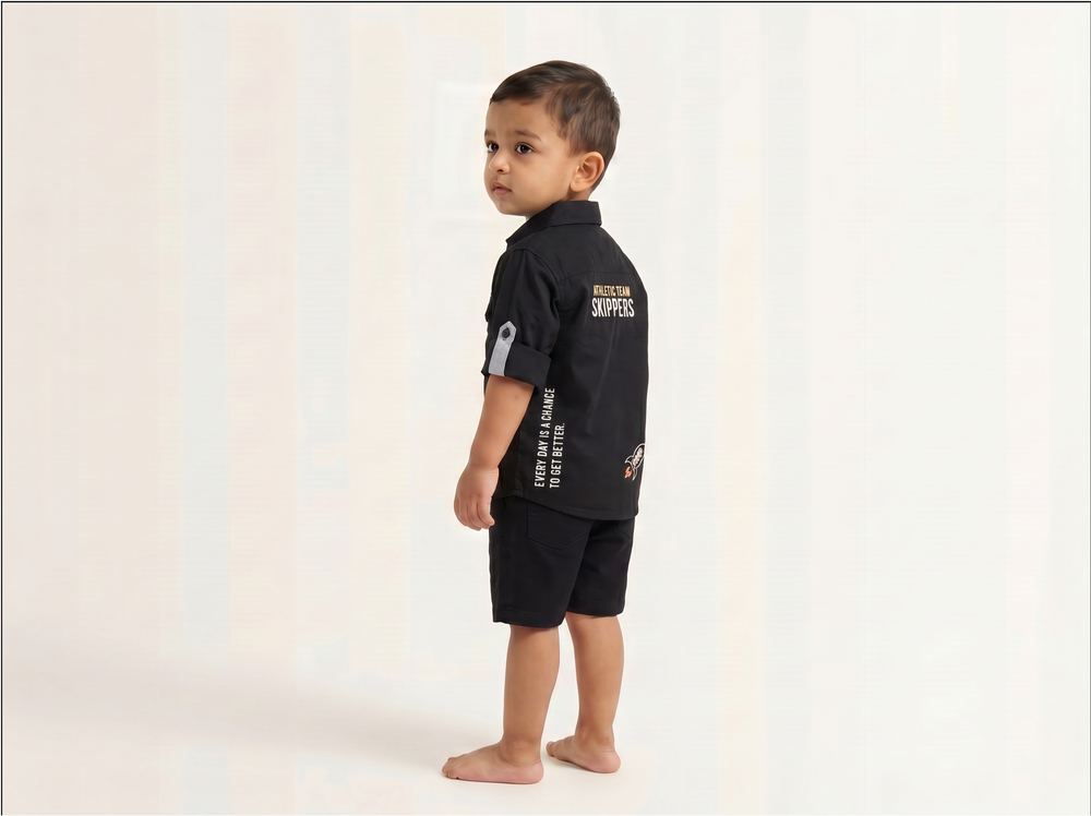 Black Button Shirt for kids