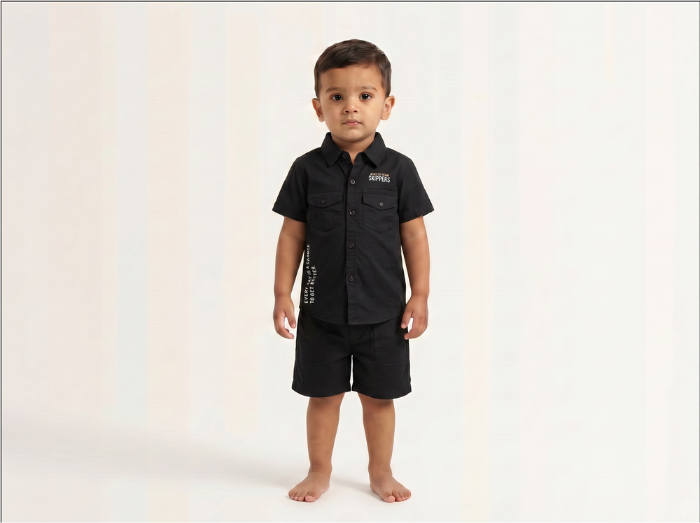 Black Button Shirt for kids