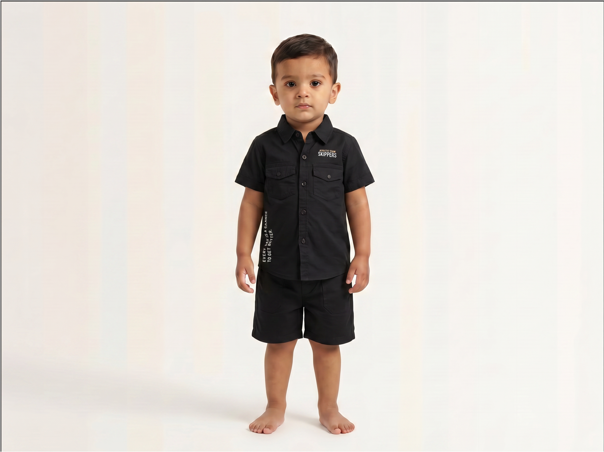 Black Button Shirt for kids