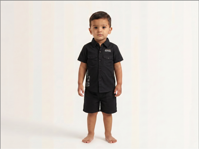 Black Button Shirt for kids