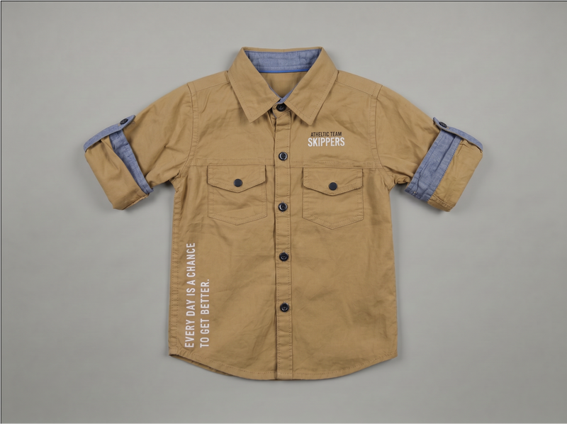 Brown Button shirt for Kids