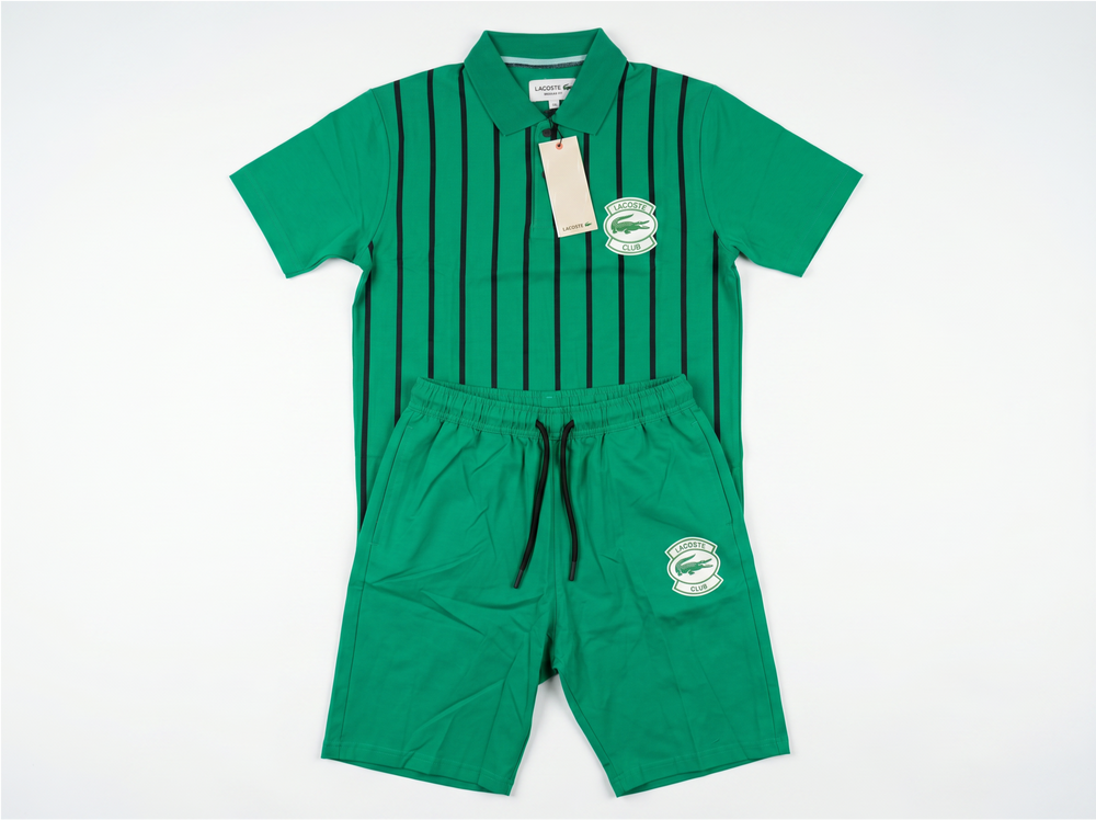 Green polo shirt and shorts for kids