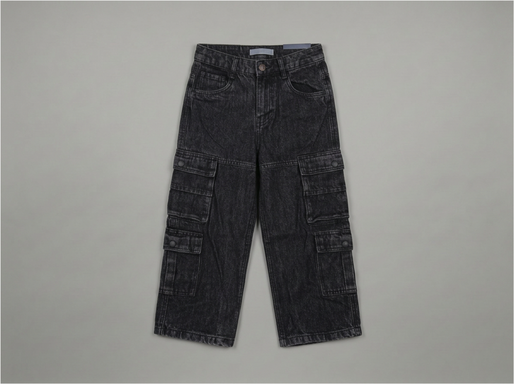 Black Cargo Jeans for Kids