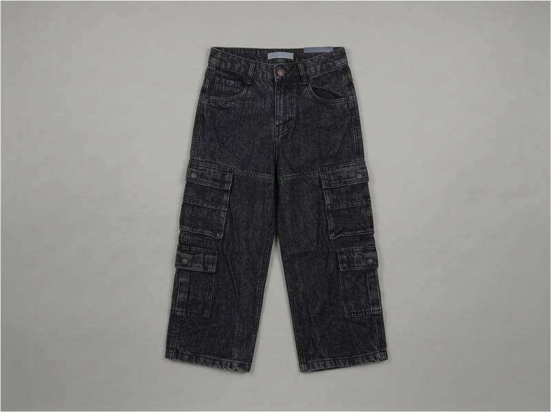 Black Cargo Jeans for Kids