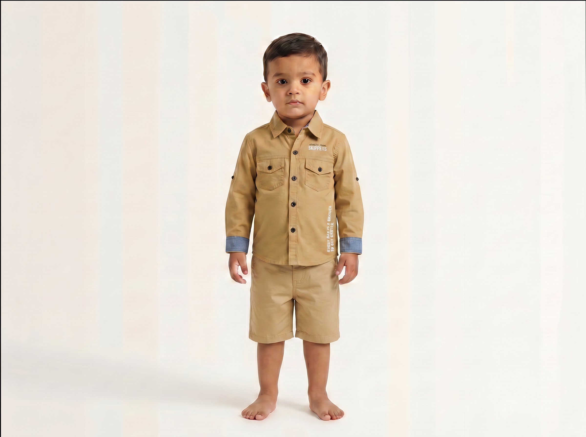 Brown Button shirt for Kids