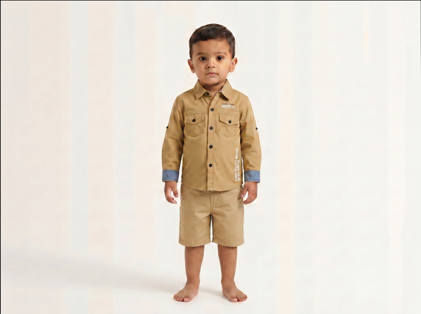 Brown Button shirt for Kids